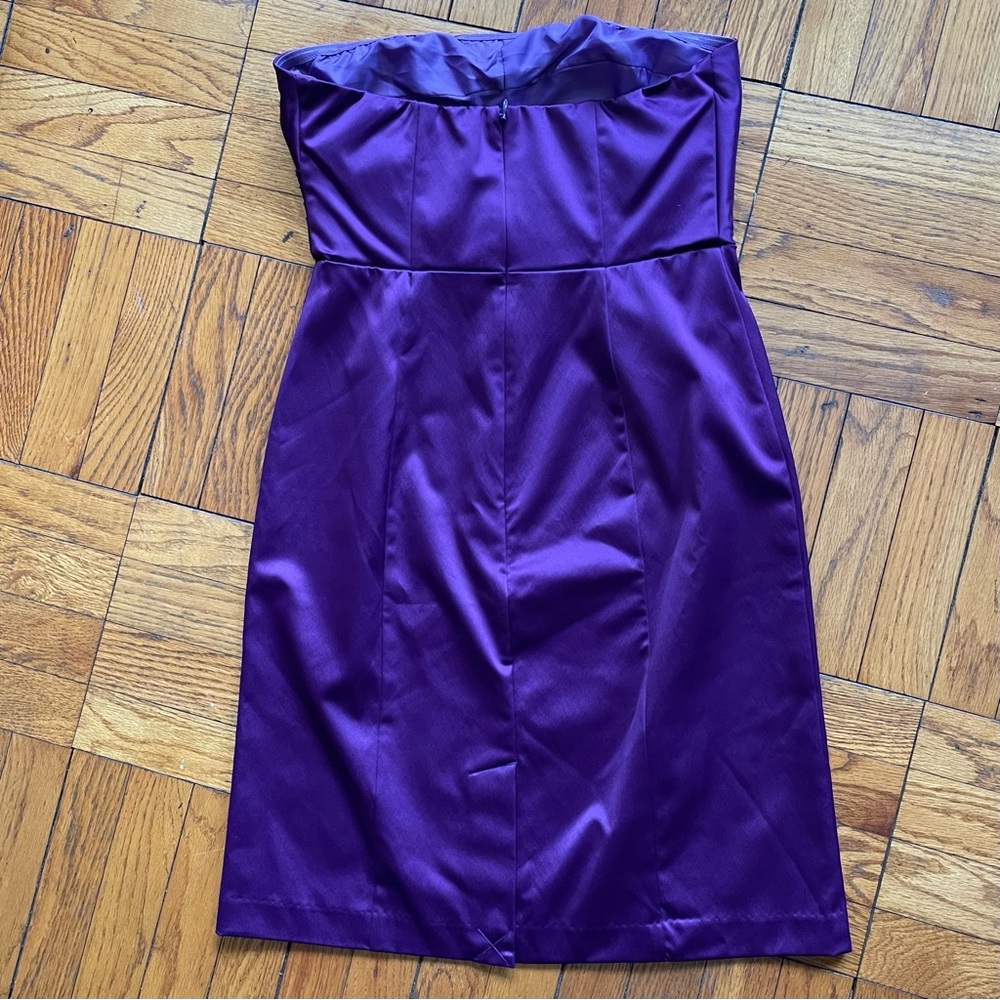 Limited Strapless Purple Dress Satin / Size 8 - Picture 3 of 6